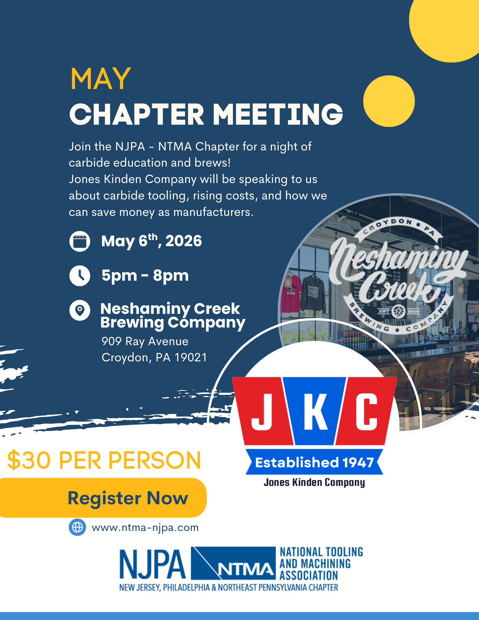 May 6th 2026 Chapter Meeting for the NTMA NJPA Chapter 